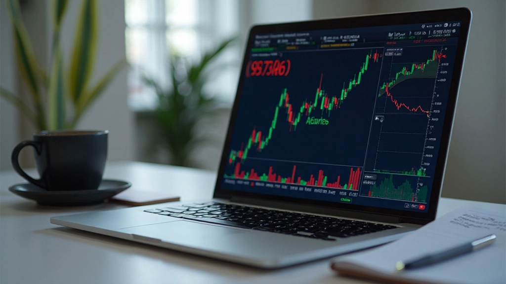Wykresy finansowe i dane dotyczące akcji na ekranie komputera
