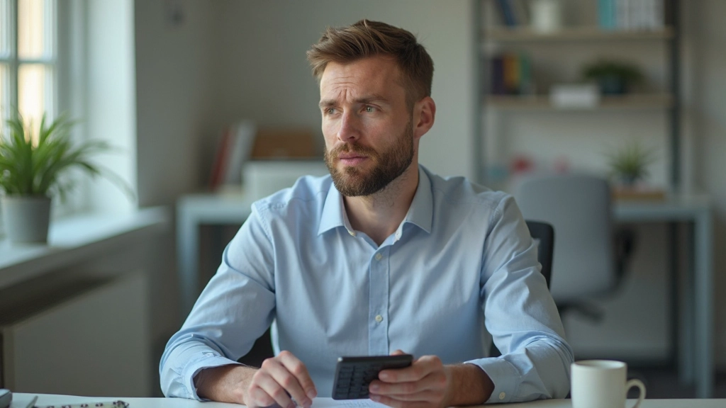 Osoba analizująca dane finansowe na notesie z kalkulatorem i długopisem